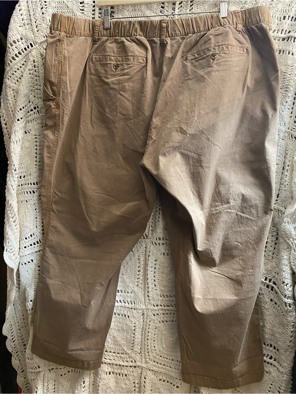 Old Navy OG Chino Pants 3X Khaki Straight Leg Elastic Back Waist - Picture 4 of 8